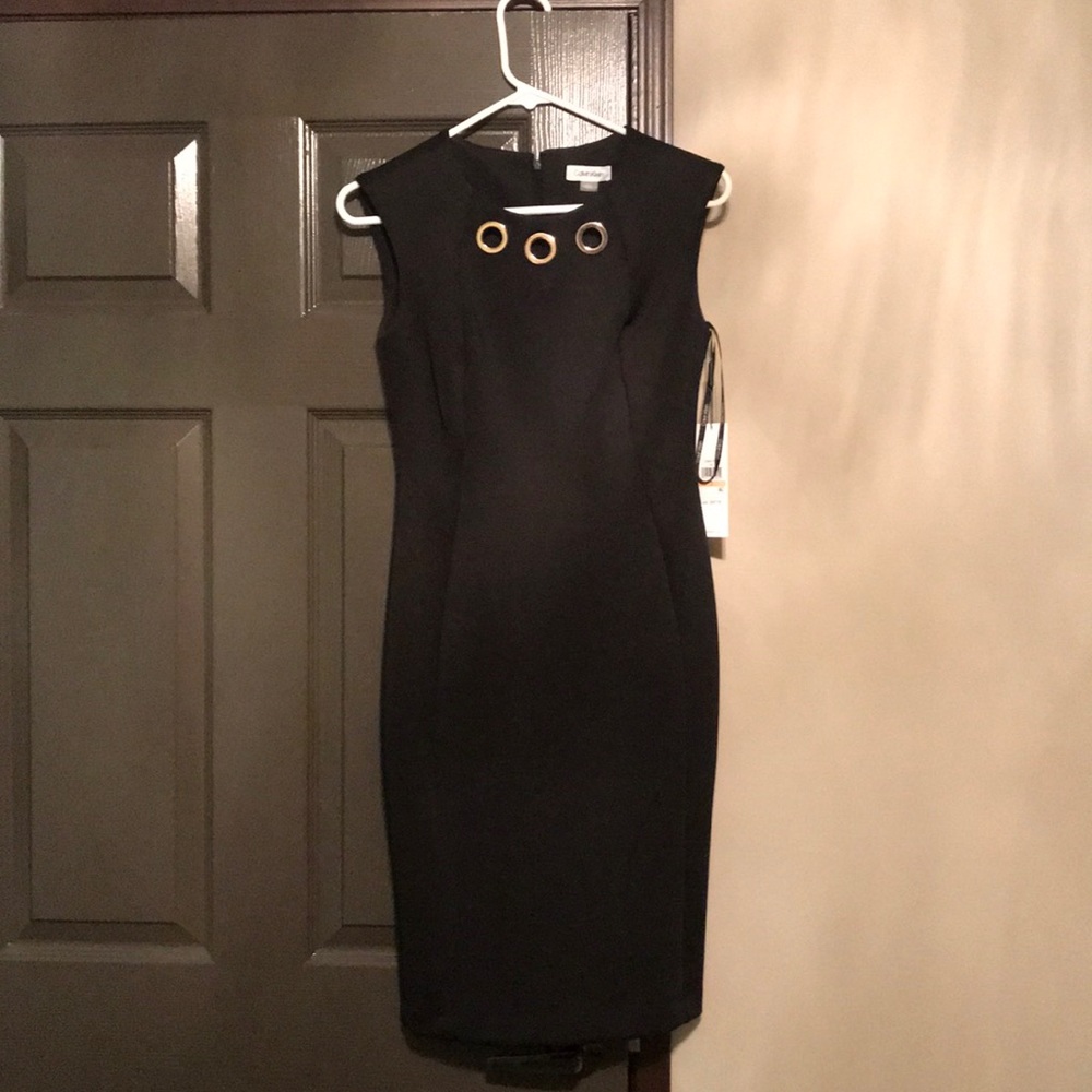 NWT knee length black Calvin Klein dress